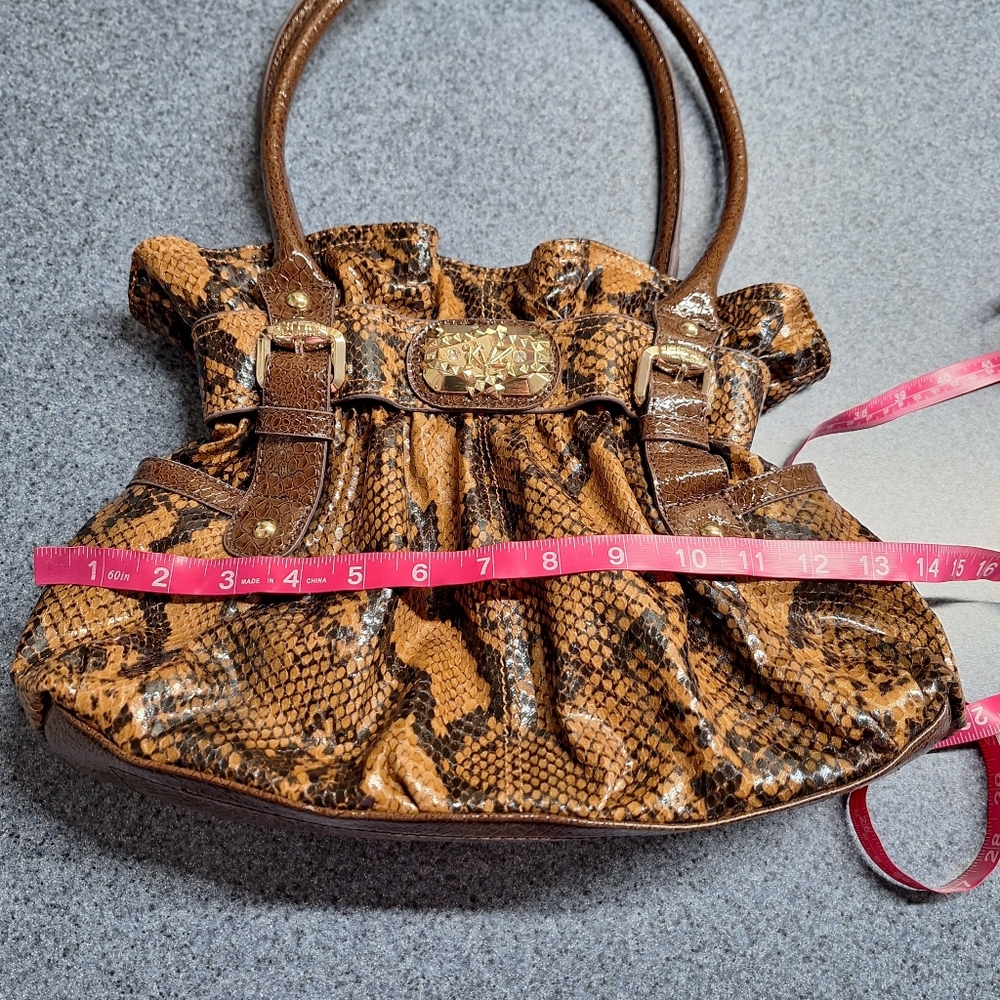 Kathy Van Zeeland Brown Faux Snake Skin Shoulder Bag, NWOT - Picture 13 of 16